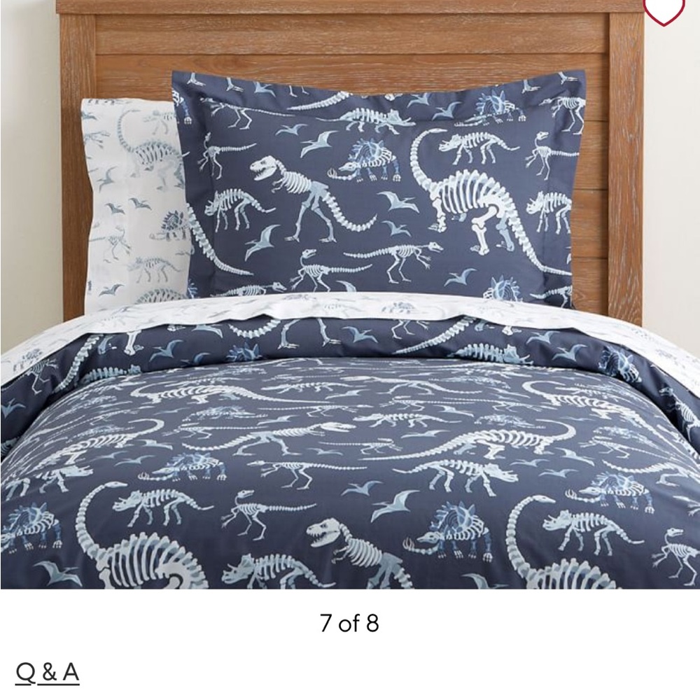 Potter barn kids Glow in the dark dinosaur bones full size duvet